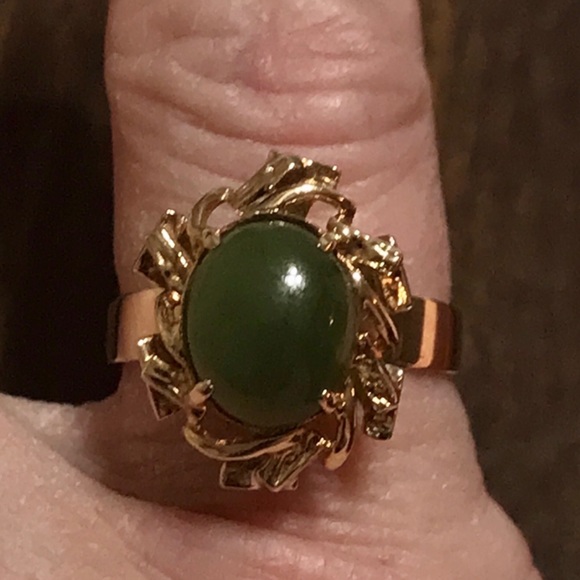 Jewelry - ❌❌❌SOLD❌❌❌ANTIQUE NATURAL JADE 10 KT YELLOW